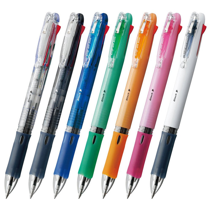 Zebra Clip-On Slim 4C 4-Color Ballpoint Pens Blue 10 Piece Pack