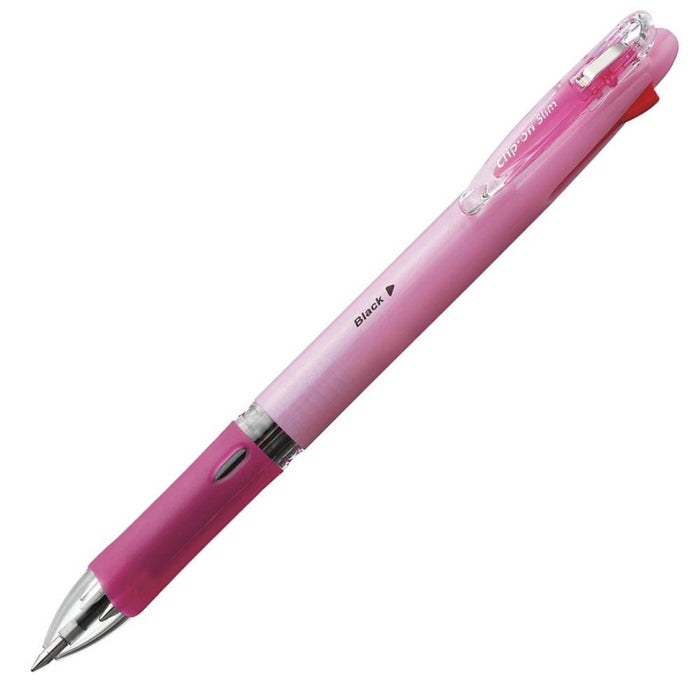 Zebra 4-Color Slim Clip-On Ballpoint Pen Pastel Pink Pack of 10