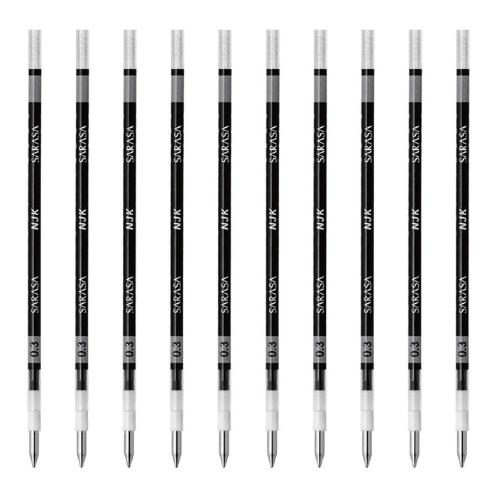 Zebra Prefeel Sarasa Ballpoint Pen Refill 0.3 Lead Black 10 Pieces