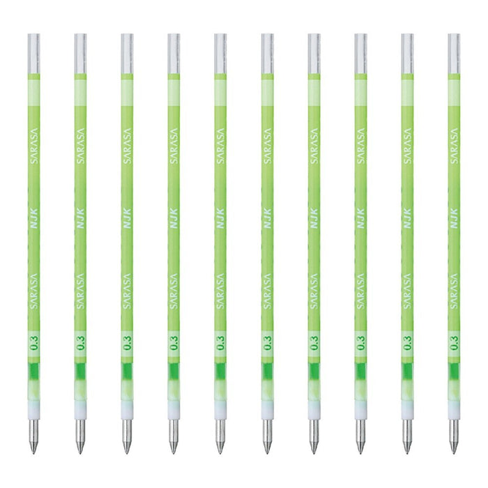 Zebra Prefeel Sarasa Ballpoint Pen Lead Refill 0.3 Light Green 10 Pieces