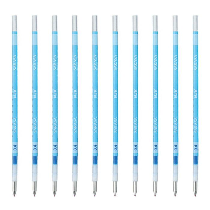 Zebra Prefeel Sarasa Light Blue Ballpoint Pen Refill Njk-0.4 Lead Pack of 10