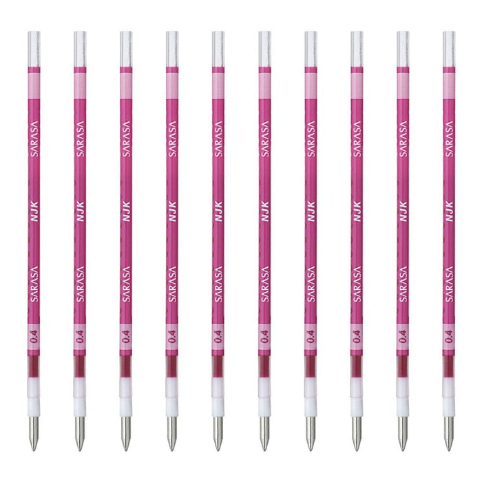 Zebra Prefeel Sarasa Njk-0.4 Magenta Ballpoint Pen Refill 10 Pieces