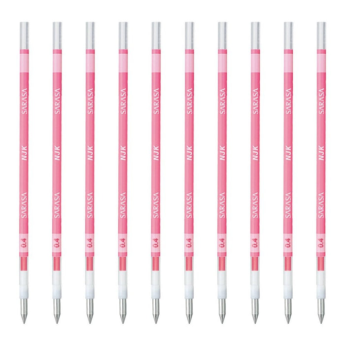 Zebra Prefeel Sarasa 10-Piece 0.4 Lead Ballpoint Pen Refill in Pink