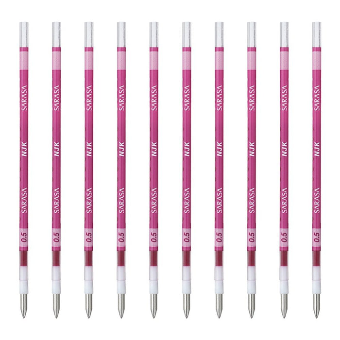 Zebra Prefeel Sarasa Ballpoint Pen Refill 0.5 Lead Magenta Pack of 10