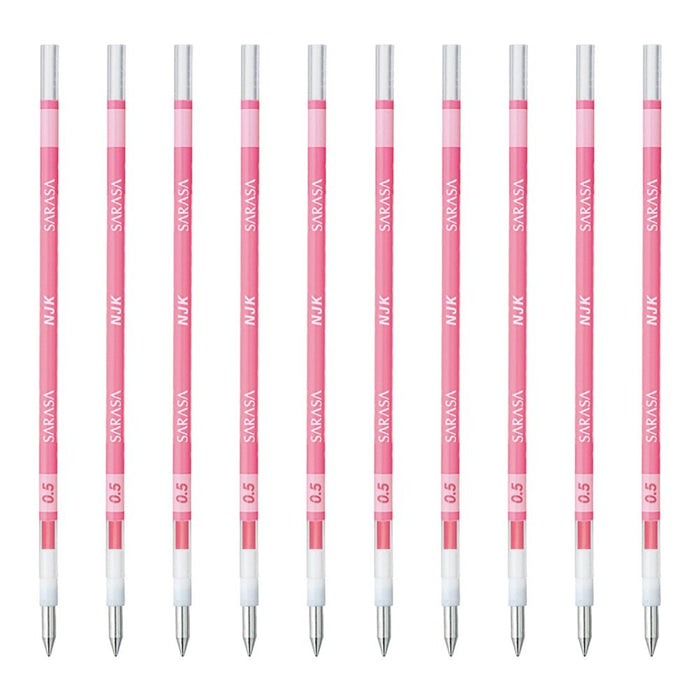 Zebra Prefeel Sarasa Pink Ballpoint Pen Refill NJK-0.5 Lead 10 Pieces Pack