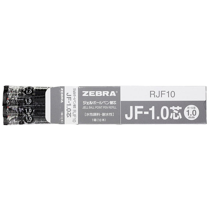 Zebra Sarasa Gel Ballpoint Pen Refill Jf-1.0 Black Lead Pack of 10 BRJF10BK