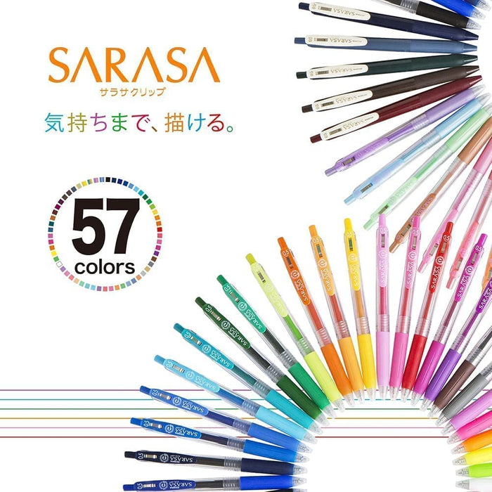 Zebra Sarasa Clip 5-Color Gel Ballpoint Pen Set 0.5mm with Case JJ15-5C-7A