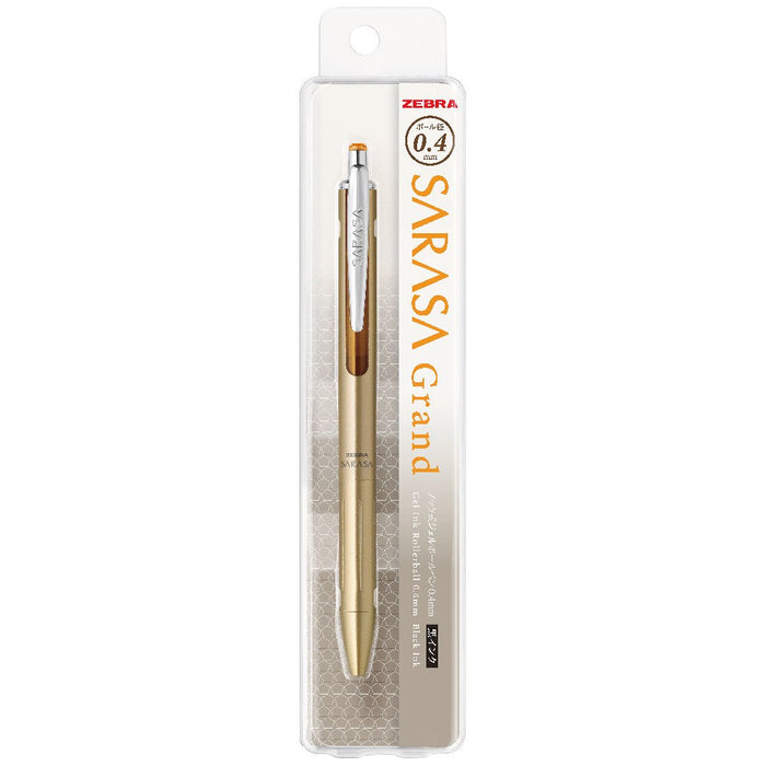 Zebra Sarasa Grand 0.4 Gold Gel Ballpoint Pen - Deluxe Writing Instrument