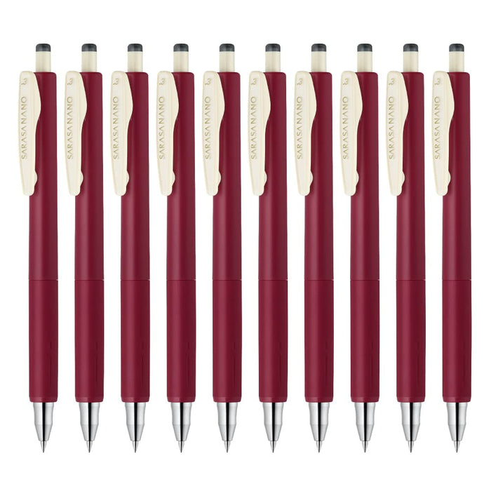 Zebra Sarasanano Gel Ballpoint Pen 0.3mm Cassis Black Pack of 10