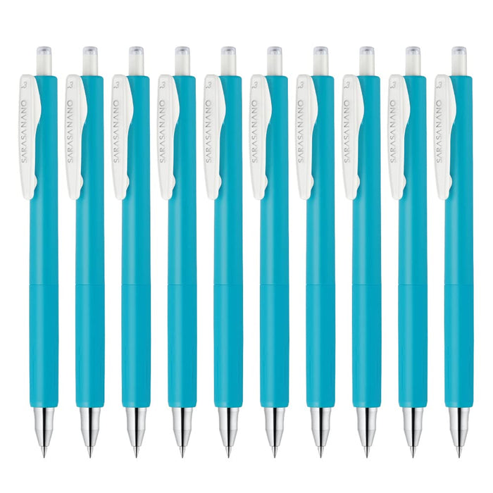 Zebra Sarasanano Gel Ballpoint Pen 0.3mm Pack of 10 Light Blue