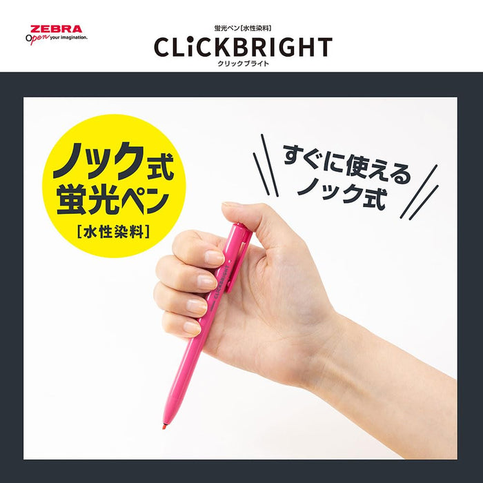 Zebra Click Bright Highlighter Set in 6 Vibrant Colors Wks30-6C