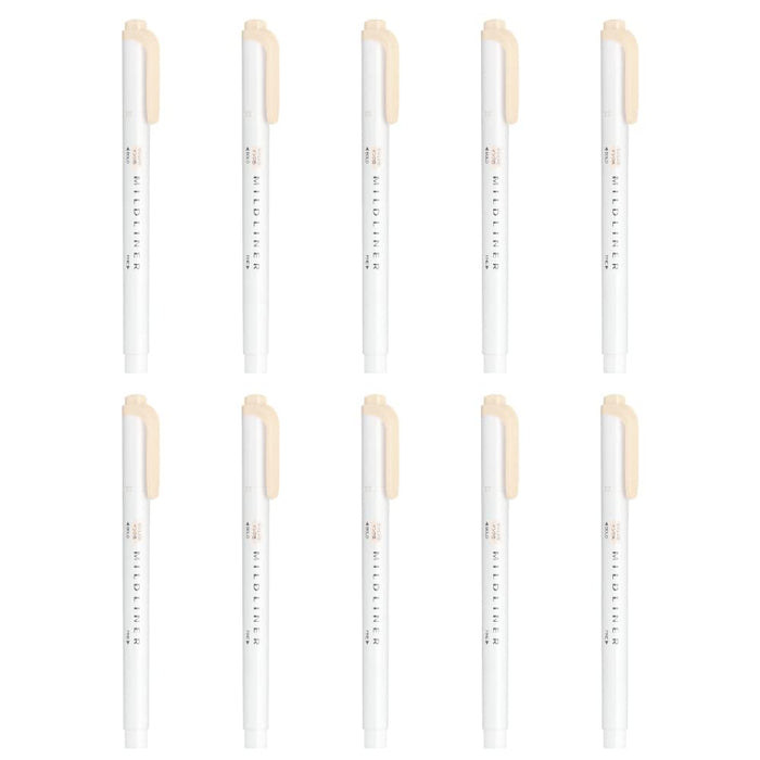 Zebra Mild Liner Highlighters Cream Set of 10 B-WKT7-MCR