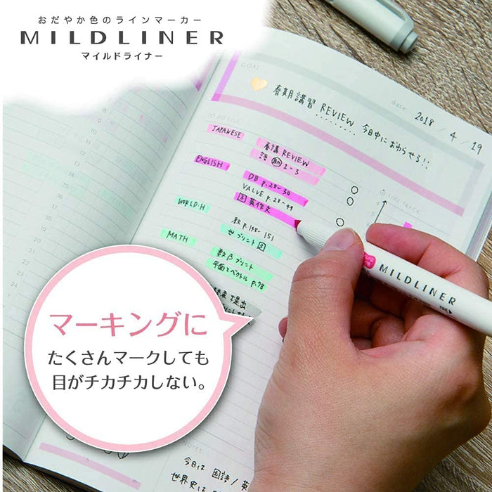 Zebra Mildliner 荧光笔 Dry Lac 10 件套 - B-Wkt7-Mll