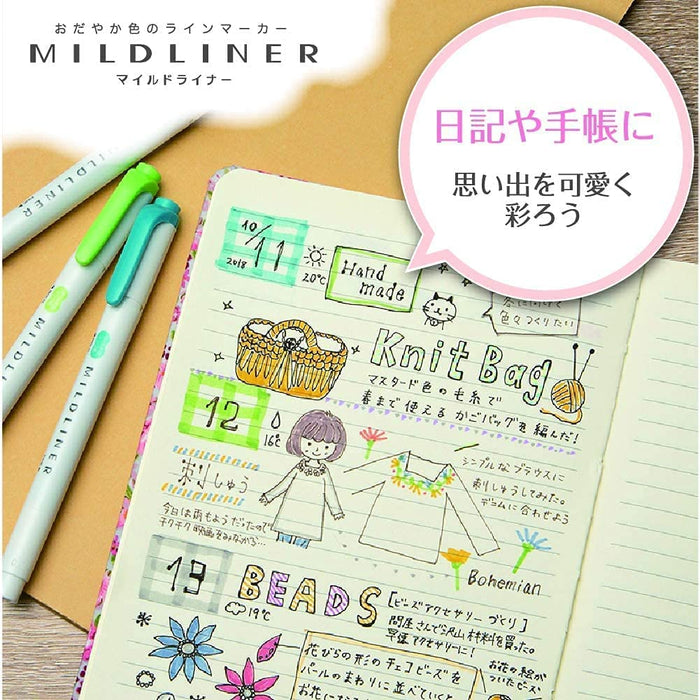 Zebra Mildliner Highlighters Dry Lac 10 piece set - B-Wkt7-Mll