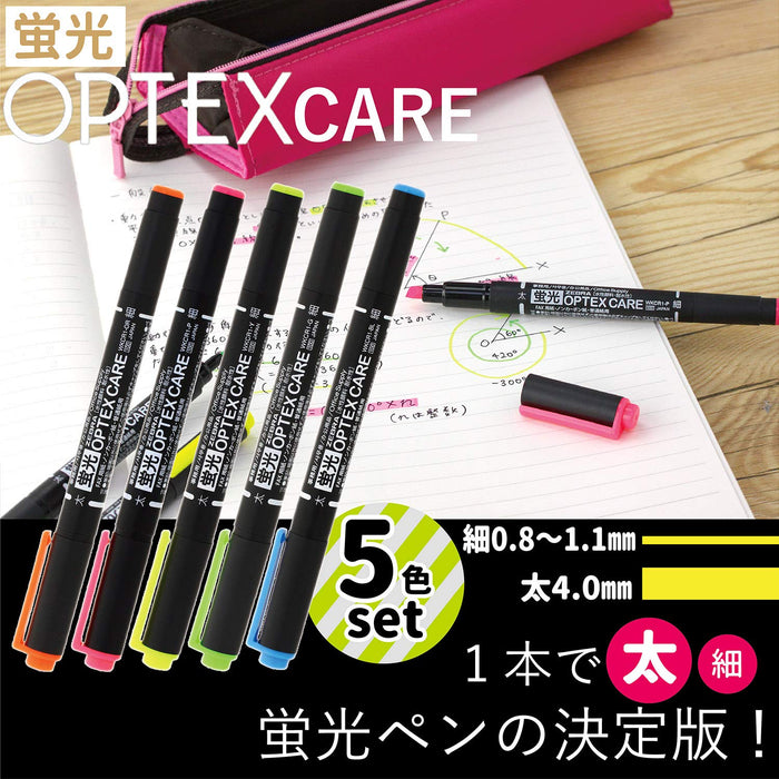 Zebra Optex Care 5 色荧光笔套装 - Wkcr1-5C Zebra 系列