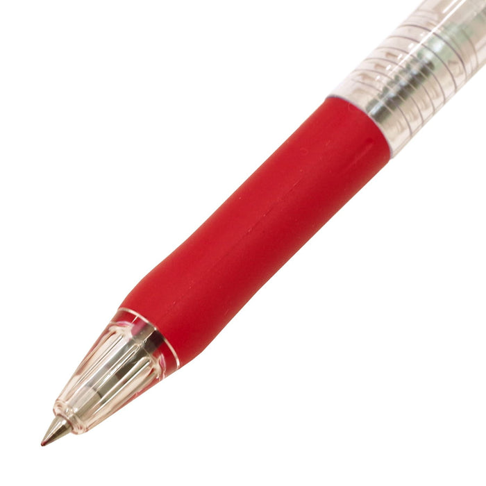 Zebra Knock Type Ballpoint Pen 0.4mm Red Ink - Tapli Clip Edition