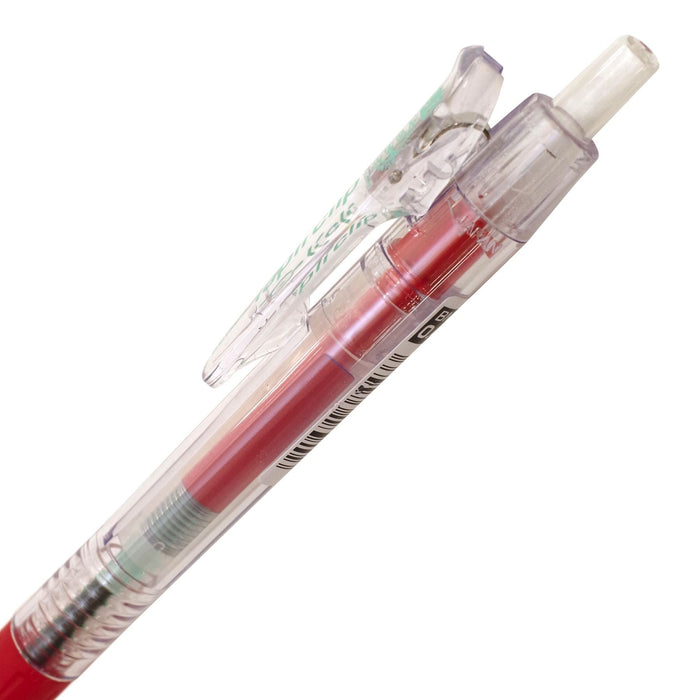 Zebra Knock Type Ballpoint Pen 0.4mm Red Ink - Tapli Clip Edition