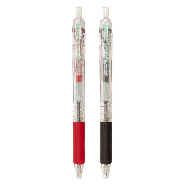 Zebra Knock Type Ballpoint Pen 0.4mm Red Ink - Tapli Clip Edition