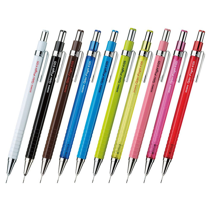 Zebra 0.5 Black Mechanical Pencil Color Flight Series Pack of 10 - B-Ma53-Bk