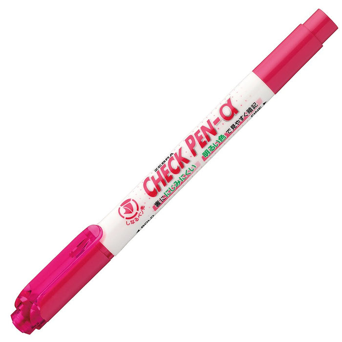 Zebra Alpha Pink Memorization Check Pen Pack of 10 - B-Wyt20-P