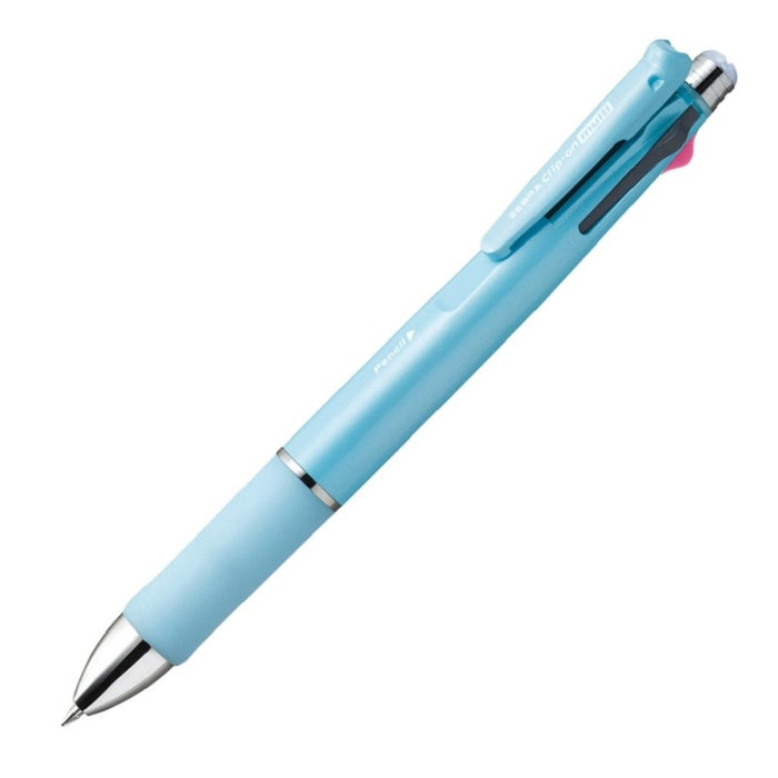 Zebra 4-Color Multi-Function Light Blue Pen with Sharp Clip-On Model 1000S