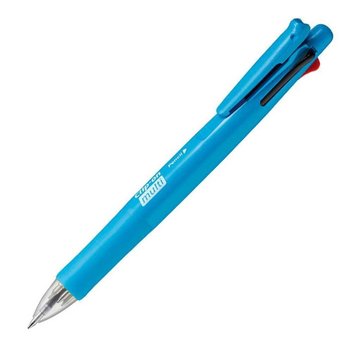 Zebra 4-Color Multi-Function Fresh Blue Pen with Sharp Clip-On Pack of 10