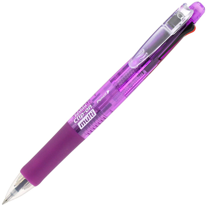 Zebra Multifunctional 4-Color Pen with Sharp Clip-On in Purple B4Sa1-C-Pu