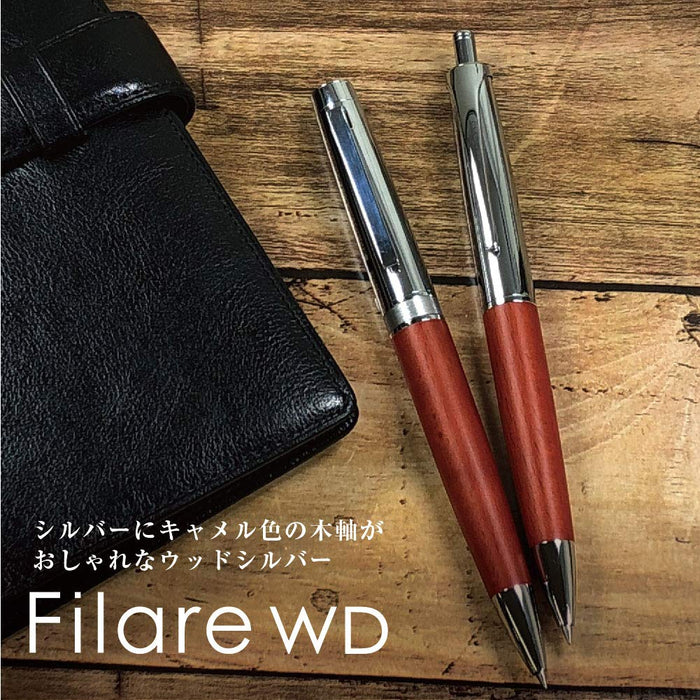 Zebra Fillare Wood Twist 0.7 銀色油珠筆 - P-Ba77-Wds