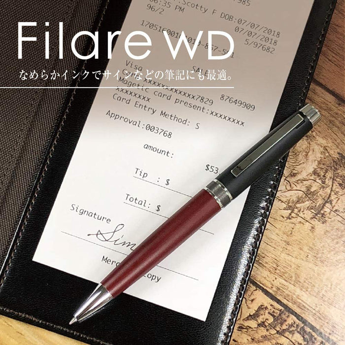 Zebra Fillare Wood Twist 0.7 銀色油珠筆 - P-Ba77-Wds