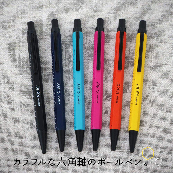 Zebra Kadokado Black Ballpoint Pen 0.7 Oil-Based - Model Ba104-Bk