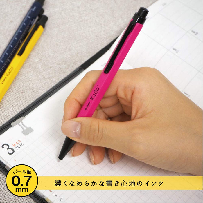 Zebra Kadokado 0.7 Yellow Oil-Based Ballpoint Pen Ba104-Y