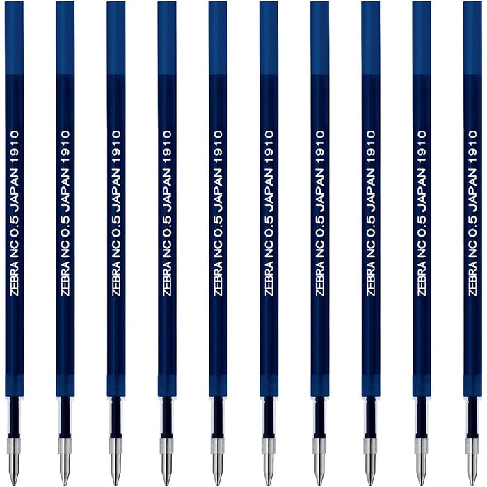 Zebra Bren NC-0.5 Blue Ballpoint Pen Refill Oil-Based Pack of 10