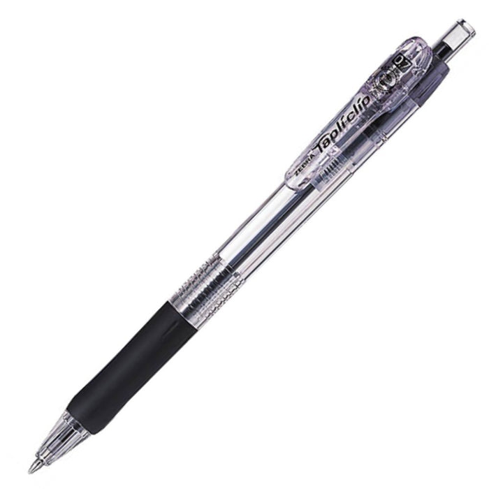 Zebra Black Ballpoint Pen 0.7mm Zebra Oil-Based Ink with Tapli Clip - P-Bn5-Bk