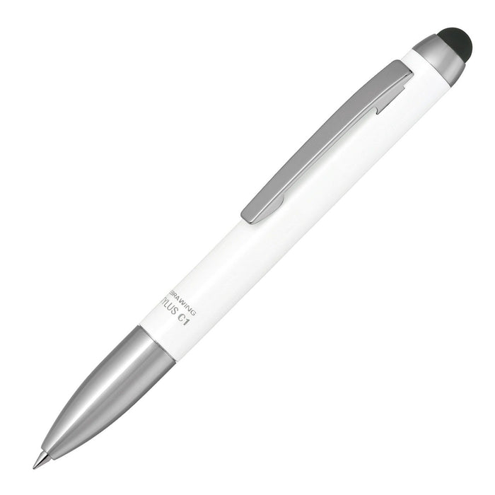 Zebra 0.7mm White Oil-Based Ballpoint Pen with Touch Pen Stylus C1 P-ATC1-W