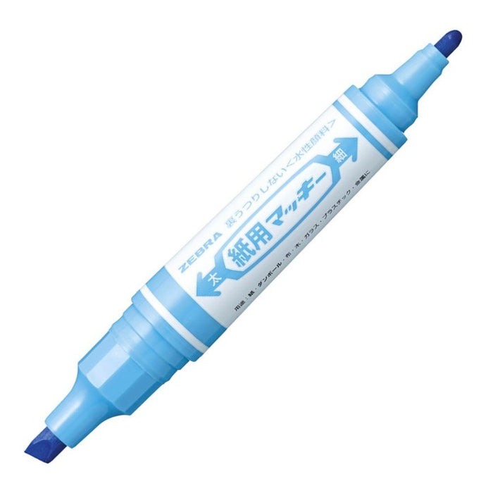 Zebra Mackie Light Blue Water-Based Pen 10 Pack Paper-Optimized B-Wyt5-Lb Zebra