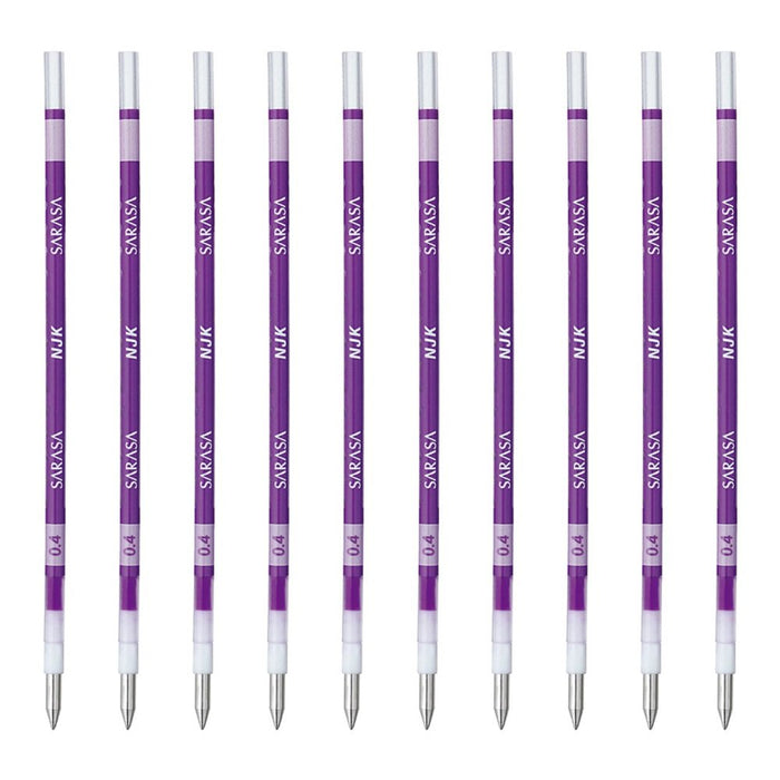 Zebra Prefeel Sarasa Ballpoint Pen Refill 0.4 Lead Purple 10 Pieces Pack