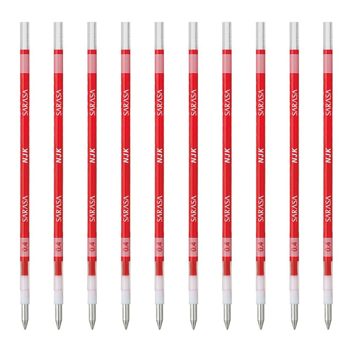 Zebra Prefeel Sarasa Ballpoint Pen Refill 0.4 Lead 10 Pack Red - Zebra Brnjk4R