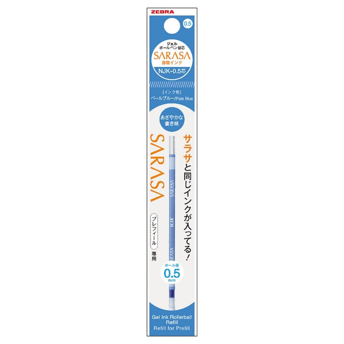 Zebra Prefeel Sarasa Njk-0.5 Lead Pale Blue Ballpoint Pen Refill Pack of 10