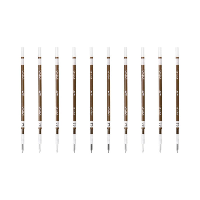 Zebra Sarasa Select Ballpoint Pen Refill 0.5mm Lead Brown Pack of 10 B-RNJK5-E