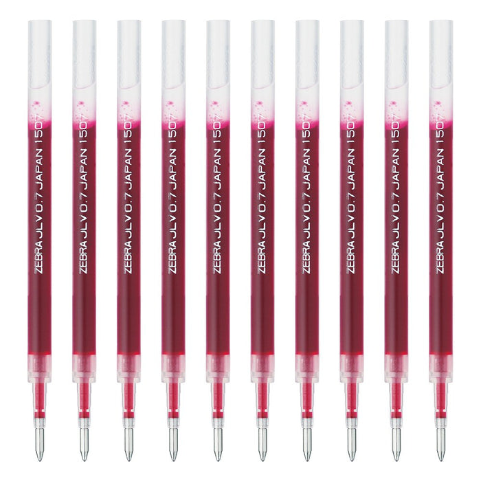 Zebra Sarasa Dry Red Gel Ballpoint Pen Refill Jlv-0.7 Lead Pack of 10