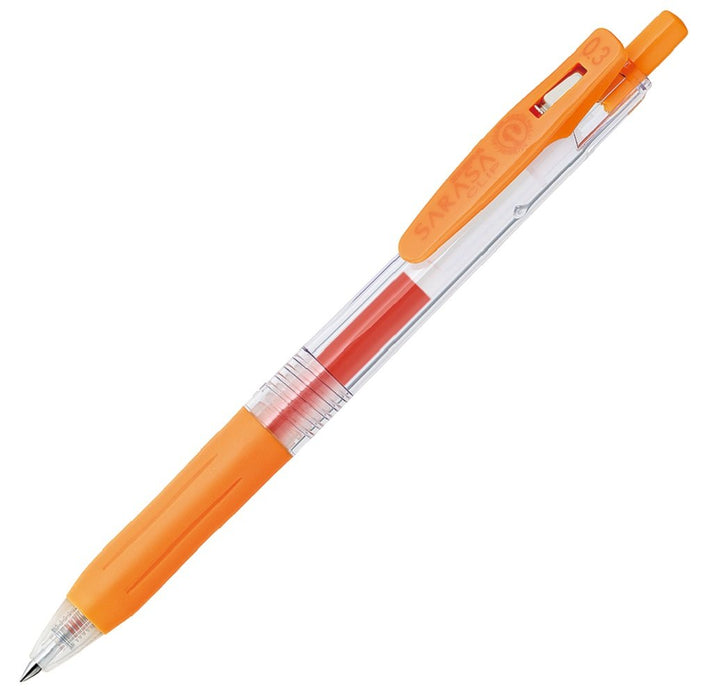 Zebra Sarasa Clip 0.3 Gel Ballpoint Pen Pack of 10 Orange - B-Jjh15-Or