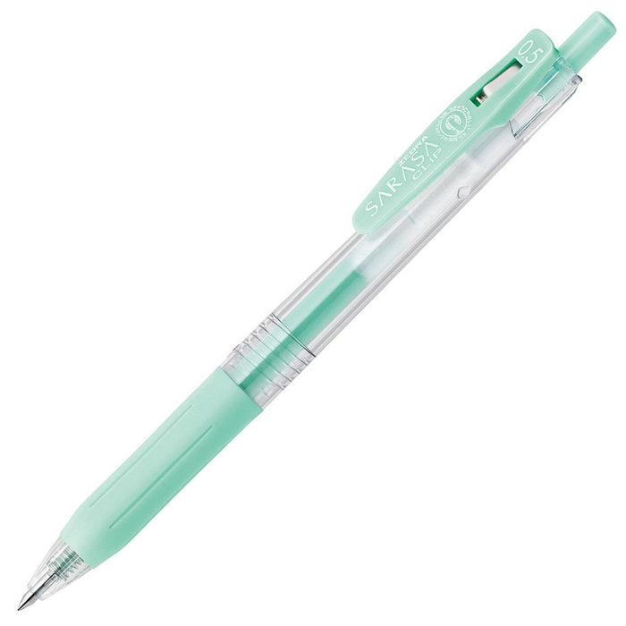 Zebra Sarasa Clip Gel Ballpoint Pens 0.5 Milk Blue Green Pack of 10