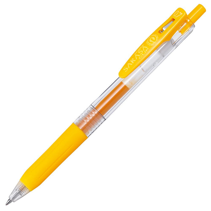 Zebra Sarasa Clip 0.7 Gel Ballpoint Pen Pack of 10 Yellow