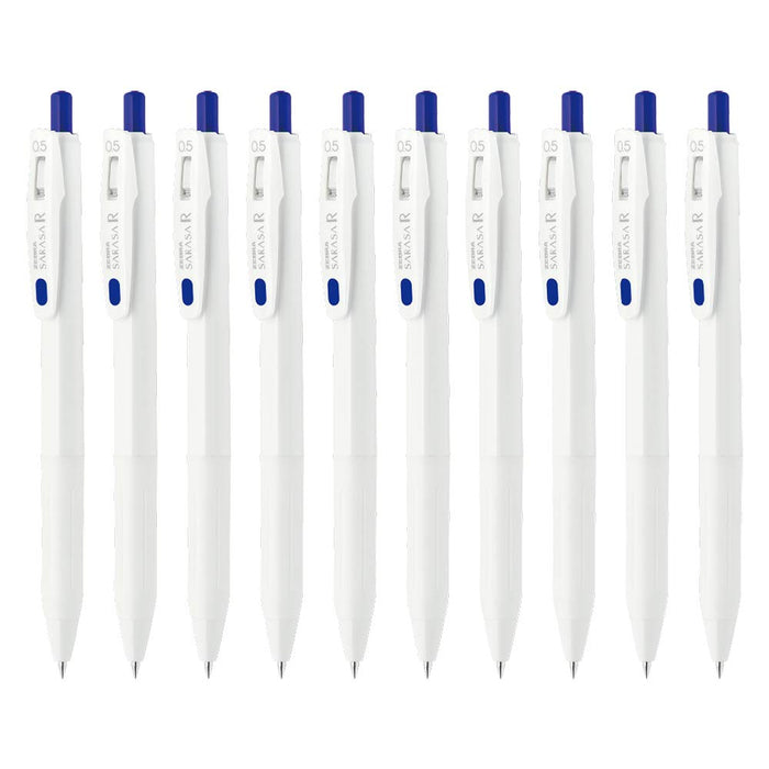 Zebra Sarasa R Gel Ballpoint Pens 0.5mm Blue Ink Pack of 10