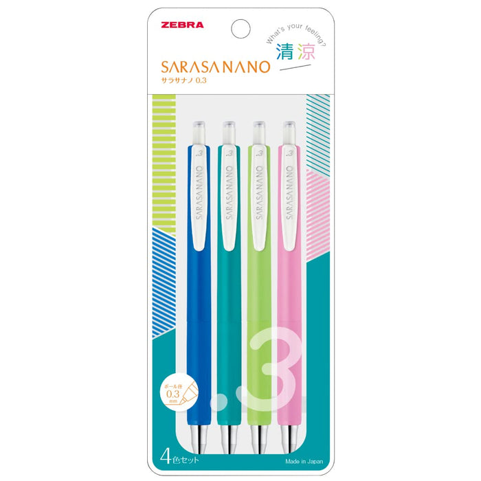 Zebra Sarasanano 4-Color Set 0.3mm Cool Gel Ballpoint Pens