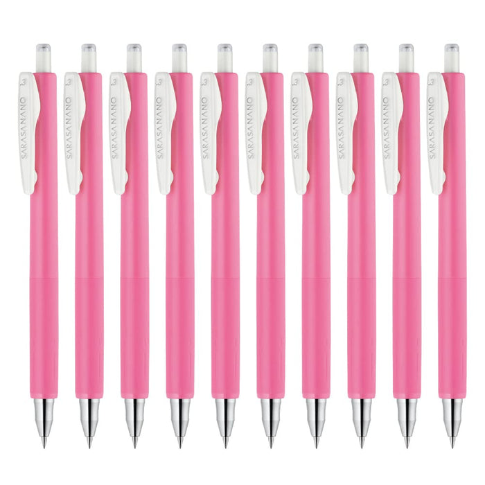 Zebra Sarasanano Pink Gel Ballpoint Pen 0.3mm 10-Piece Set