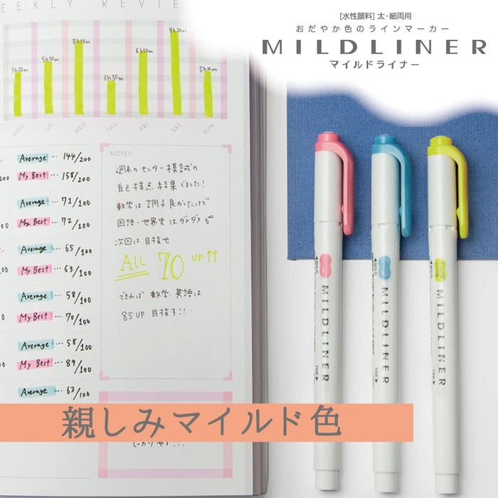 Zebra Mild Liner Highlighter N5 Color Range Friendly Mild Shades Wkt7-N-5C-N