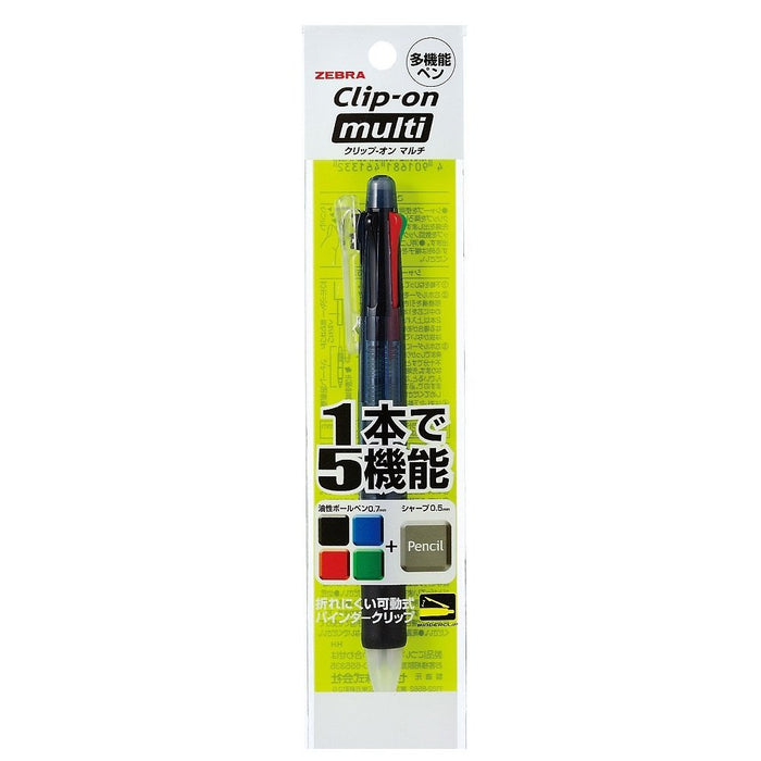 Zebra Multi-Function 4-Color Pen with Sharp Clip-On - P-B4Sa1-Bk