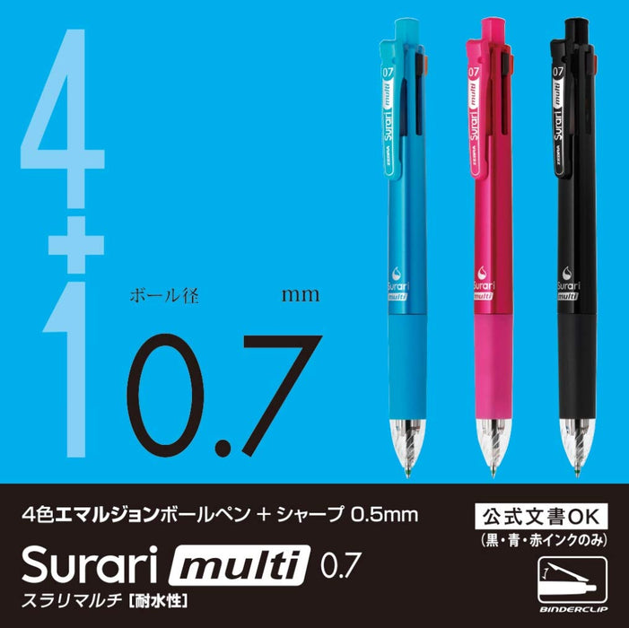 Zebra Multi-Function Pen with 4 Colors & 0.7 Black Sharp Slurry - P-B4Sa11-Bk