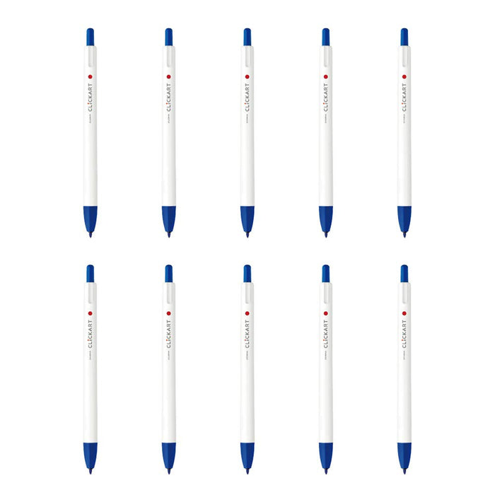 Zebra Clickart Water-Based Blue Pens Pack of 10 - B-WYSS22-BL